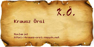 Krausz Örsi névjegykártya